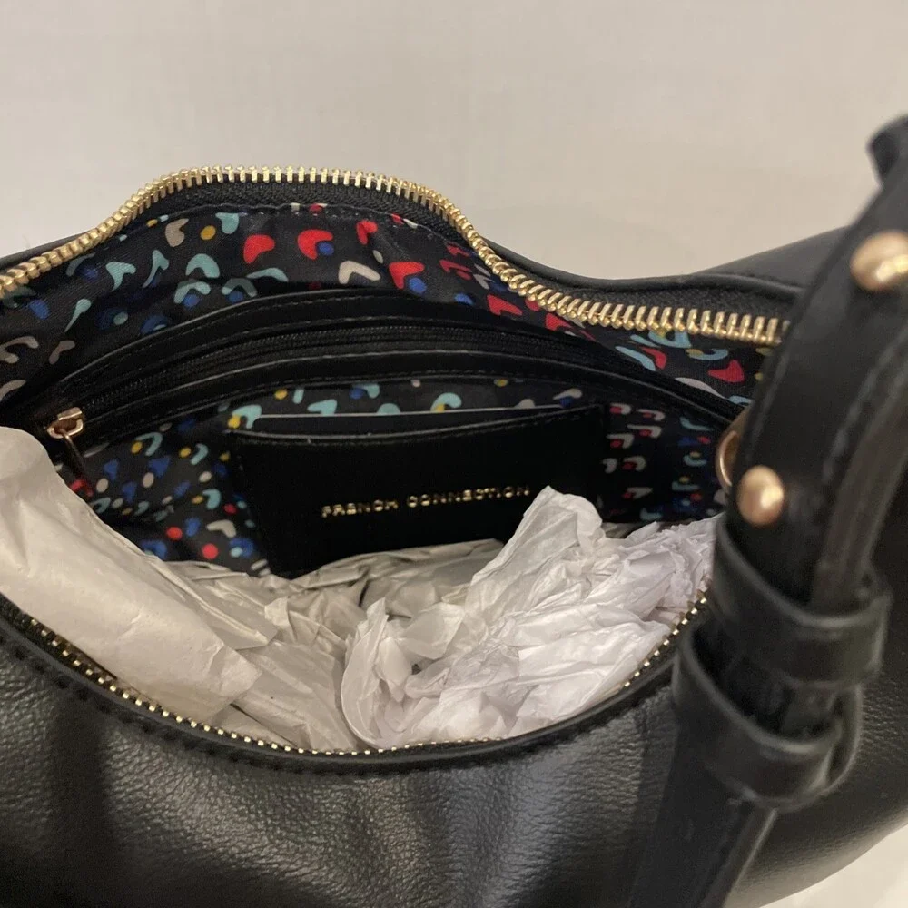 French Connection Moritz Textured‎ Smooth Hobo Bag – Black NWT MSRP $108
